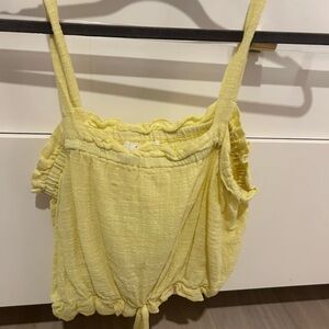 Yellow Ruffle Strap Top